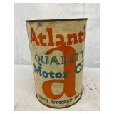 Vintage 5-Quart Atlantic Quality Motor Oil Can