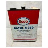 Esso Bayol N-350 Sucker Control Oil Metal Can, 2-Gallon Capacity