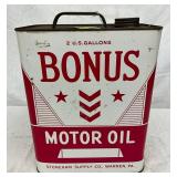 2-Gallon Bonus Motor Oil Can by Stoneham Supply Co., Warren, PA