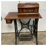 Gritzner Treadle Sewing Machine with Wooden Protective Case