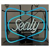 Sealy Neon Sign with Blue and White 