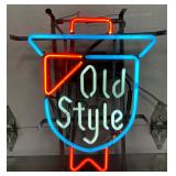 Old Style Neon Sign with Shield Design