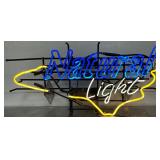 Natural Light Neon Sign in Blue, Yellow, and White
