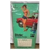 Ditzler Automotive Finishes 1982 Calendar on Cardboard Backing, 22×45