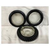 Three Tire Ashtrays: Two Goodrich Silvertown Cord and One Hamilton Steel