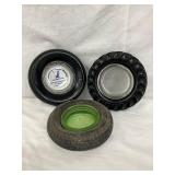 Three Tire Ashtrays: Goodyear and Kelly-Springfield, 5 1/2 to 6 Inches