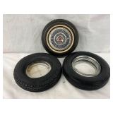 Two Tire Ashtrays by Goodyear and Firestone with 6-Transistor Tire Radio
