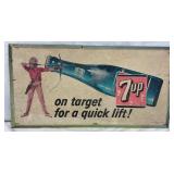 1963 7-Up Cardboard Advertisement Featuring Archer