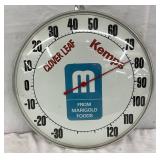 12-Inch Marigold Foods ‘Clover Leaf’ and ‘Kemps’ Advertising Thermometer