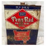 2-Gallon PennRad Motor Oil Can with Original Graphics