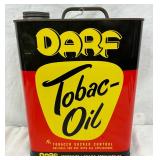Vintage 2-Gallon Darf Tobac-Oil Metal Can with Original Graphics