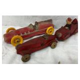 Three Auburn Rubber Toy Vehicles, Measuring 6 to 10 Inches Long