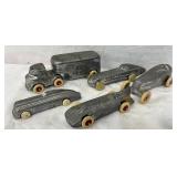 6 Cast Metal Toy Cars and Truck, 4-6 Inches Long