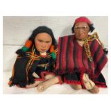Early Native American Dolls with Handwoven Textile Attire 