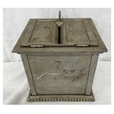 Metal National Cash Register Receipt Box, 6 1/2 x 6 Inches