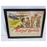 1964 ‘Bikini Beach’ Framed Movie Poster, 31×25 Inches