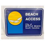 Myrtle Beach, South Carolina Beach Access Sign, 24×18 Inches