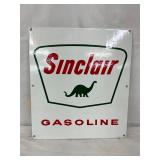 Porcelain Sinclair Gasoline Pump Sign, 12×13 1/2 Inches