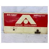 Metal Big Crop Vertagreen Armour Fertilizers Self-Framed Sign, 19×9 Inches