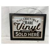 Vinyl Records PLASTIC Sign, 13×10 Inches