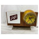 Plastic Synchron Schlitz Clock with Light-Up Feature (Non-Functional Light), 11×7