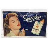 Tin Viceroy Cigarettes Advertising Sign Featuring Woman, 28×16 Inches