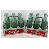 Coca-Cola Aluminum Six-Pack Bottle Carriers with Bottles