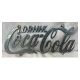 Metal 1998 Coca-Cola Sign, 11 1/2 x 5 Inches