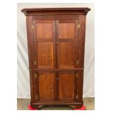 1800s Cherry Wood Corner Cupboard with Blind Doors and Bracket Feet