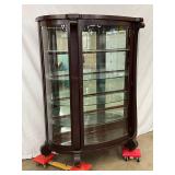 51” x 63” Mahogany China Cabinet with Bowed Glass Panels