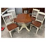 Wood Drop-Leaf Table with Four Chairs in Two-Tone Finish