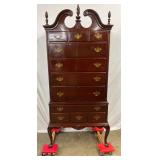 Cherry Queen Anne Highboy with Integrated Desk