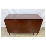 Mahogany Drop-Leaf Dining Table on Tapered Legs