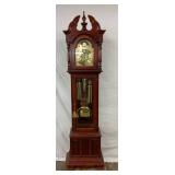 Ridgeway Grandfather Clock in Cherry Wood with Brass Details