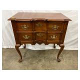 Queen Anne-Style Three-Drawer Chest with Brass Hardware
