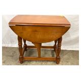 Drop-Leaf Side Table with Turned Legs