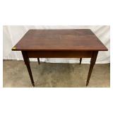 Primitive 43-Inch Walnut Table with Turned Legs