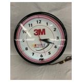 Contemporary 20-Inch NASCAR Neon Light-Up Clock Featuring 3M Logo