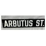 Arbutus Street Porcelain Street Sign, 20 x 4 Inches