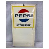 6 1/2 x 12 Inch Metal Pepsi Advertising Sign With ‘Say Pepsi, Please’ Slogan