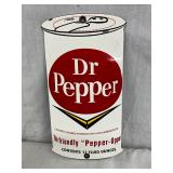 Contemporary Porcelain Dr Pepper Die-Cut Can Sign, 4 1/2″ x 8 1/2″