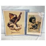 Two Early Black Americana Paper Advertisements: ‘Pastime in Dixie’ and ‘Washboard Blues’