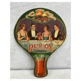 Vintage Cardboard Advertising Fan for Pur-Ox Syrups, 8 1/2 x 11 Inches