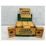 Three Thistle Sweet Snuff Cardboard Display with Product