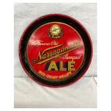 Red Metal Narragansett Ale Plate, 13-Inch Diameter