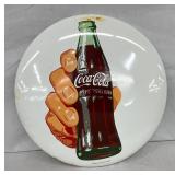 24-Inch Coca-Cola Porcelain Sign Featuring Bottle Graphic