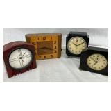 Four Vintage Electric and Manual Mantel Clocks