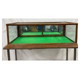 Wood Framed Glass Display Case, 47 1/2 x 15 Inches