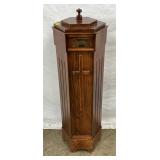 Hexagonal Oak Baptismal Font with Brass Dedication Plaque
