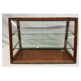 Wood and Glass Display Case with Two Glass Shelves, 24″ x 16″